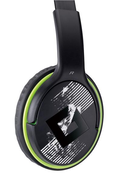 GENIUS sluchátka s mikrofonem HS-400A, černozelená, + redukce na Single Jack