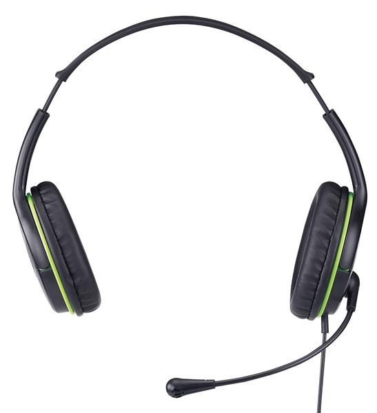 GENIUS sluchátka s mikrofonem HS-400A, černozelená, + redukce na Single Jack
