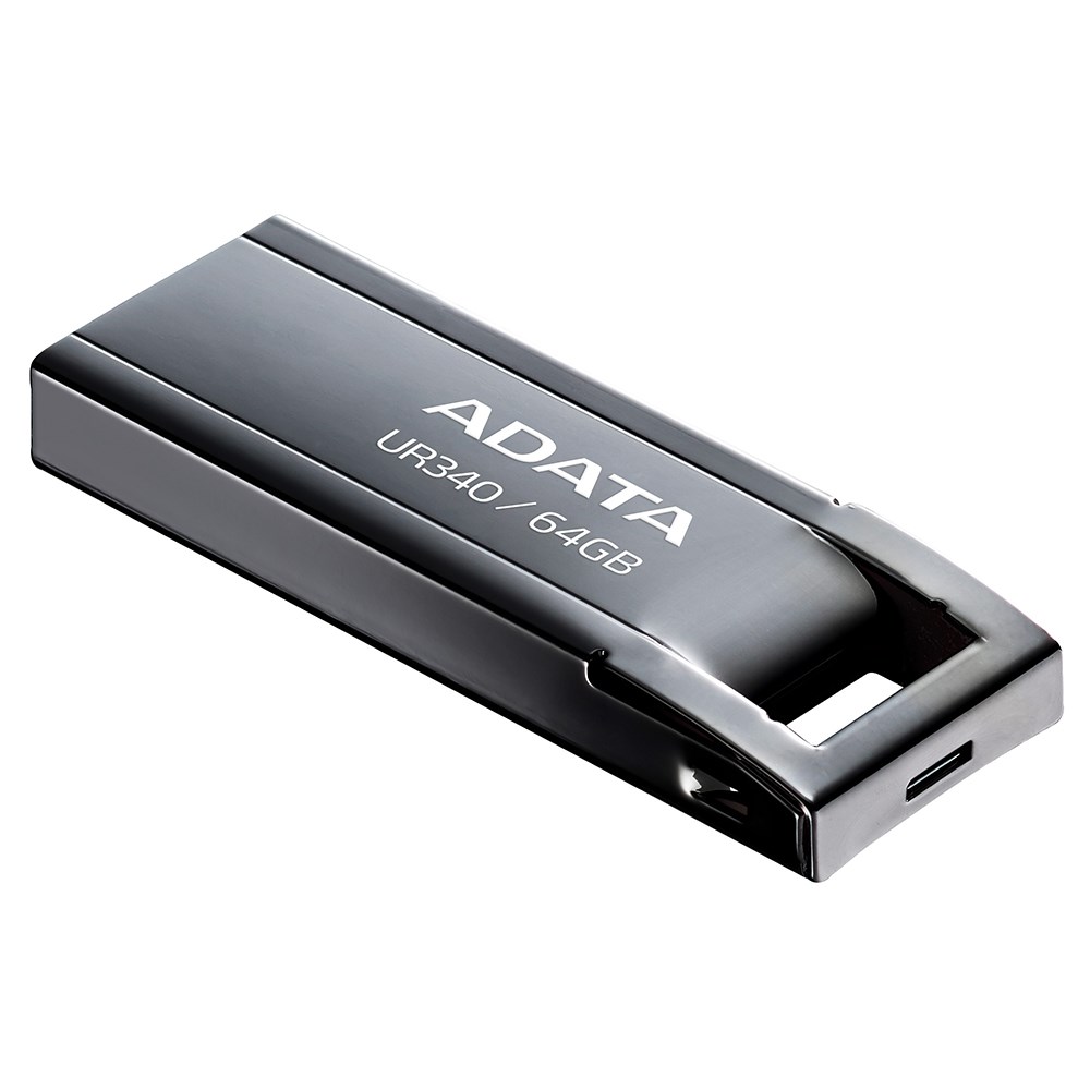 ADATA Flash Disk 64GB UR340, USB 3.2 Dash Drive, kov lesklá černá