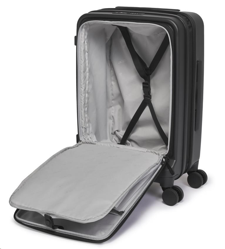 ACER Barcelona luggage 20", černý, pevný cestovní kufr, materiál: 100% recyklovaný PET, TSA kombinační zámek