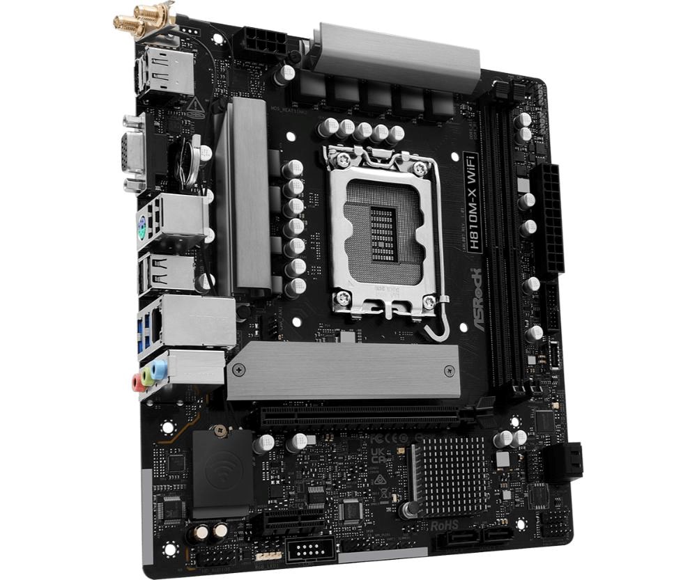 ASRock MB Sc LGA1851 H810M-X WIFI, Intel H810, 2xDDR5, 1xDP, 1xHDMI, 1xVGA, WiFi, mATX