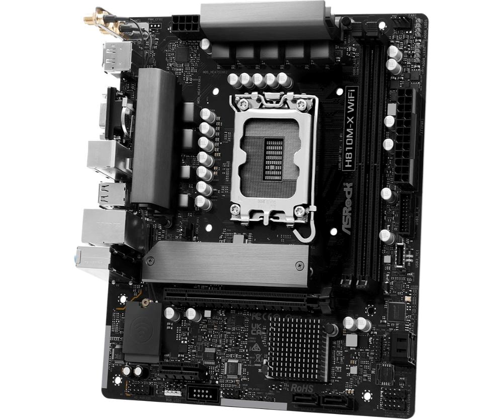 ASRock MB Sc LGA1851 H810M-X WIFI, Intel H810, 2xDDR5, 1xDP, 1xHDMI, 1xVGA, WiFi, mATX