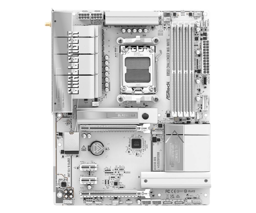 ASRock MB Sc AM5 B850M Challenger WiFi WHITE, AMD B850, 4xDDR5, 1xHDMI, WiFi, mATX