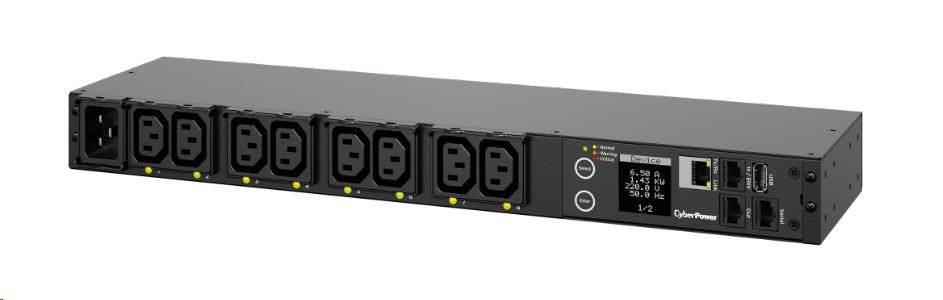 CyberPower Rack PDU, Switched, 1U, 16A, (8)C13, IEC-320 C20