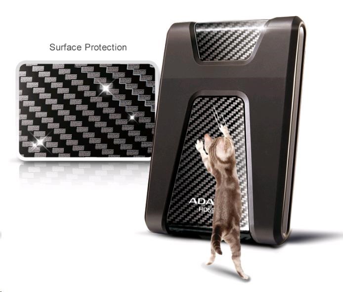 ADATA Externí HDD 4TB 2,5" USB 3.1 DashDrive Durable HD650, černý (gumový, nárazu odolný)