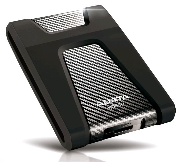 ADATA Externí HDD 1TB USB 3.1 DashDrive Durable HD650, černý (gumový, nárazu odolný)