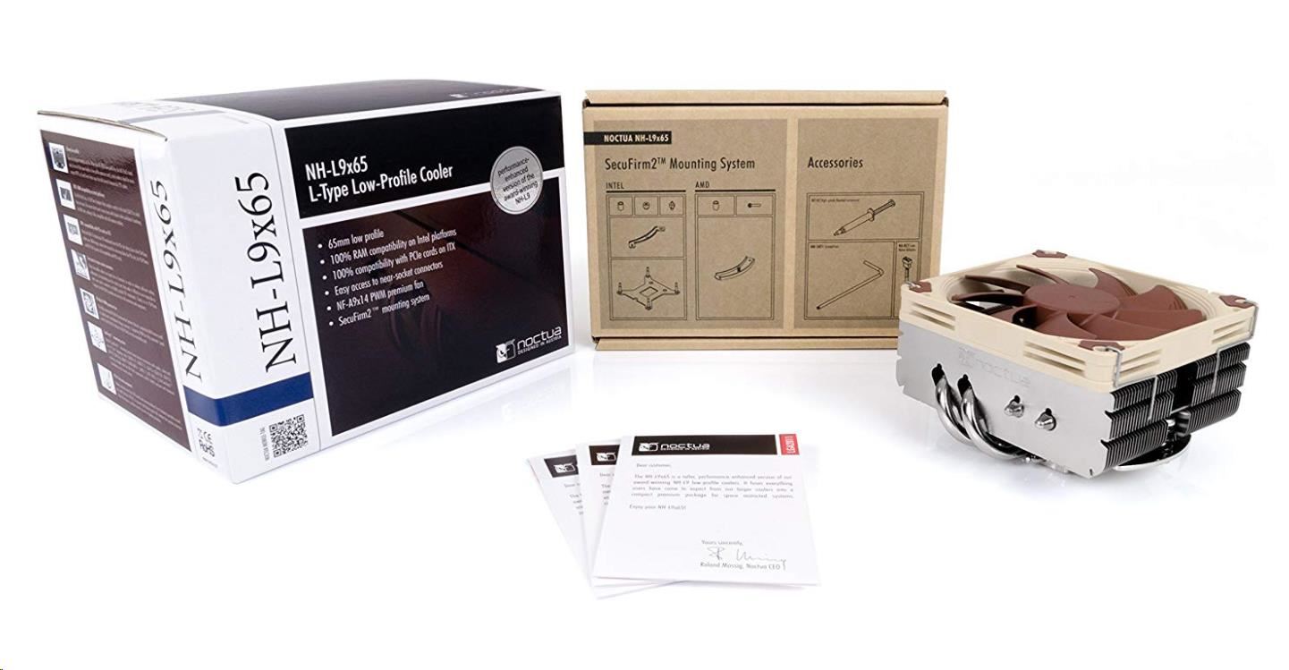 NOCTUA Chladič CPU NH-L9x65, 1x 92mm, LGA1851, AM5, hnědá/stříbrná