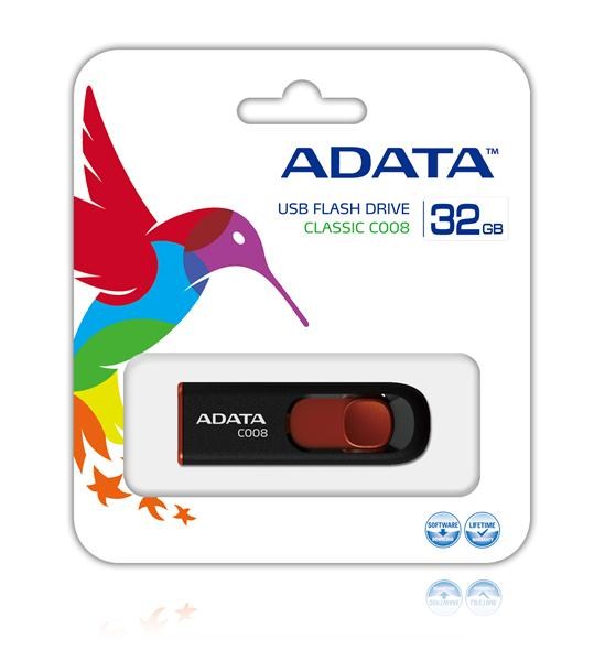 ADATA Flash Disk 32GB C008, USB 2.0 Classic, černá