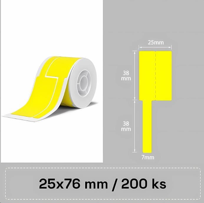 Niimbot štítky na kabely T 25x76mm 200ks Žluté pro B21, B21S, B3, B1S