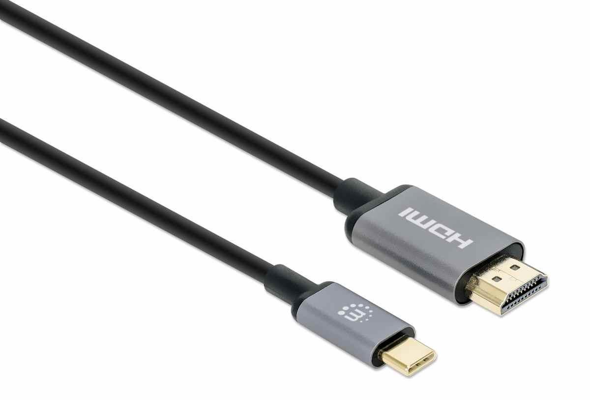 Manhattan kabel USB-C na HDMI, USB-C Male na HDMI Male, 2m, černá