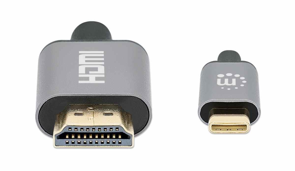 Manhattan kabel USB-C na HDMI, USB-C Male na HDMI Male, 2m, černá