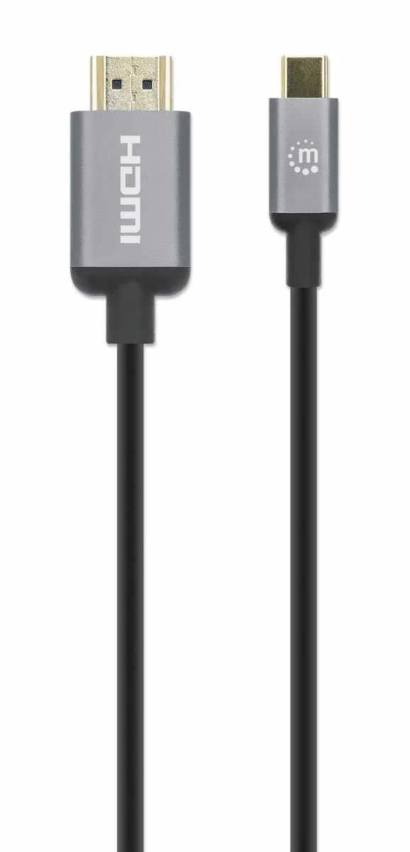 Manhattan kabel USB-C na HDMI, USB-C Male na HDMI Male, 2m, černá
