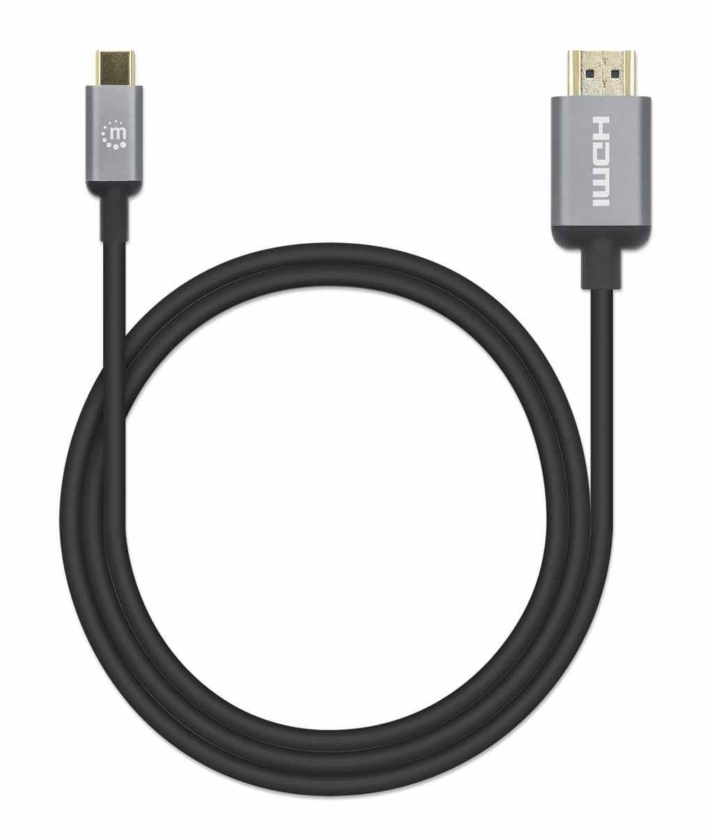 Manhattan kabel USB-C na HDMI, USB-C Male na HDMI Male, 2m, černá