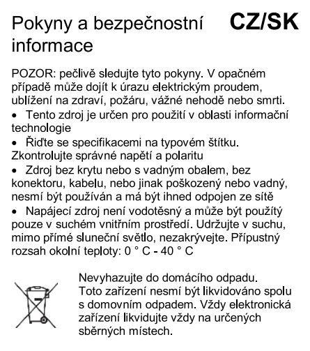 PremiumCord napájecí adaptér 230V / 12V / 2A stejnosměrný