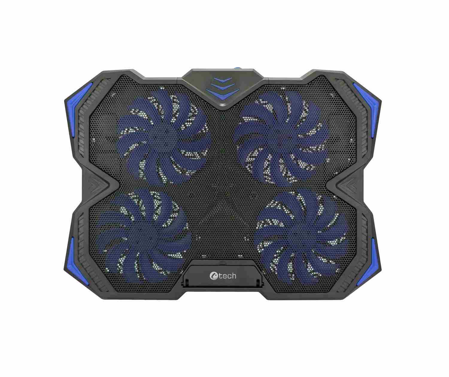 C-TECH chladící podložka pod NTB Zefyros (GCP-01B), casual gaming, 17,3", modré podsvícení, regulace otáček