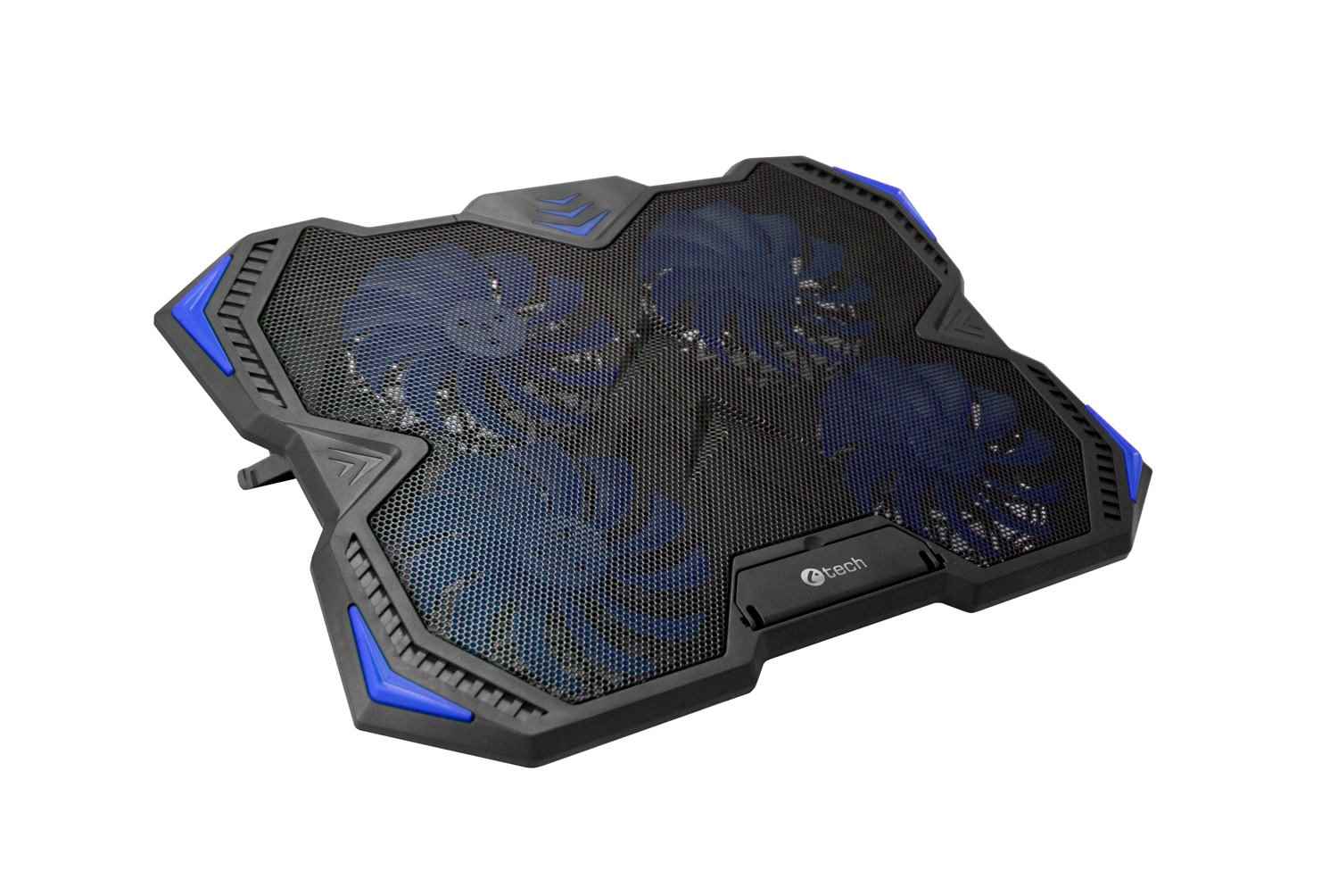 C-TECH chladící podložka pod NTB Zefyros (GCP-01B), casual gaming, 17,3", modré podsvícení, regulace otáček