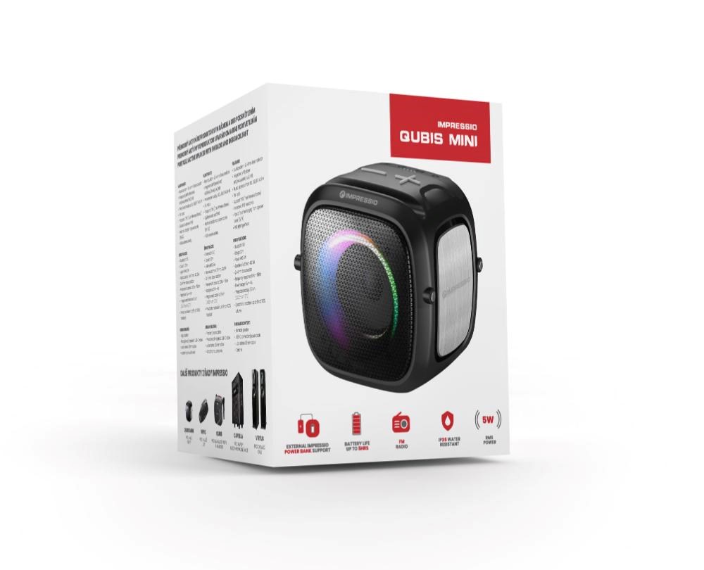 C-TECH repro Impressio Qubis Mini, Party, 5W, černá