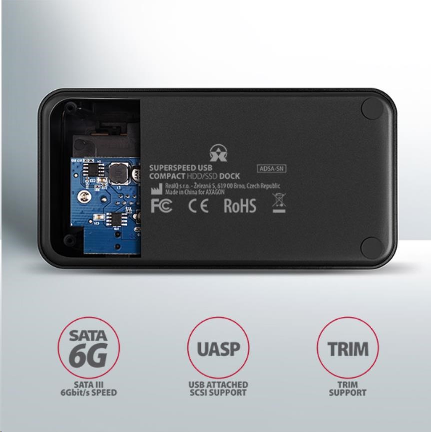 AXAGON ADSA-SN, USB 3.2 Gen1 - SATA 6G, 2.5"/3.5" HDD/SSD dokovací stanice