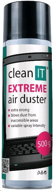CLEAN IT Stlačený vzduch EXTREME 500g, NEHOŘLAVÝ