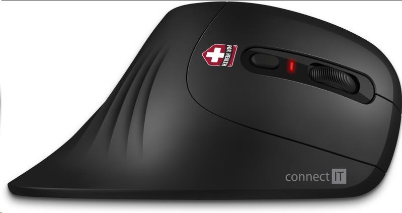 CONNECT IT FOR HEALTH ergonomická vertikální myš (+ 1x AA baterie zdarma) bezdrátová, černá