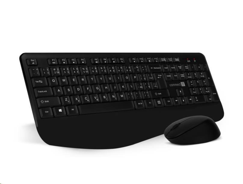 CONNECT IT Combo bezdrátová černá klávesnice + myš, CZ + SK layout