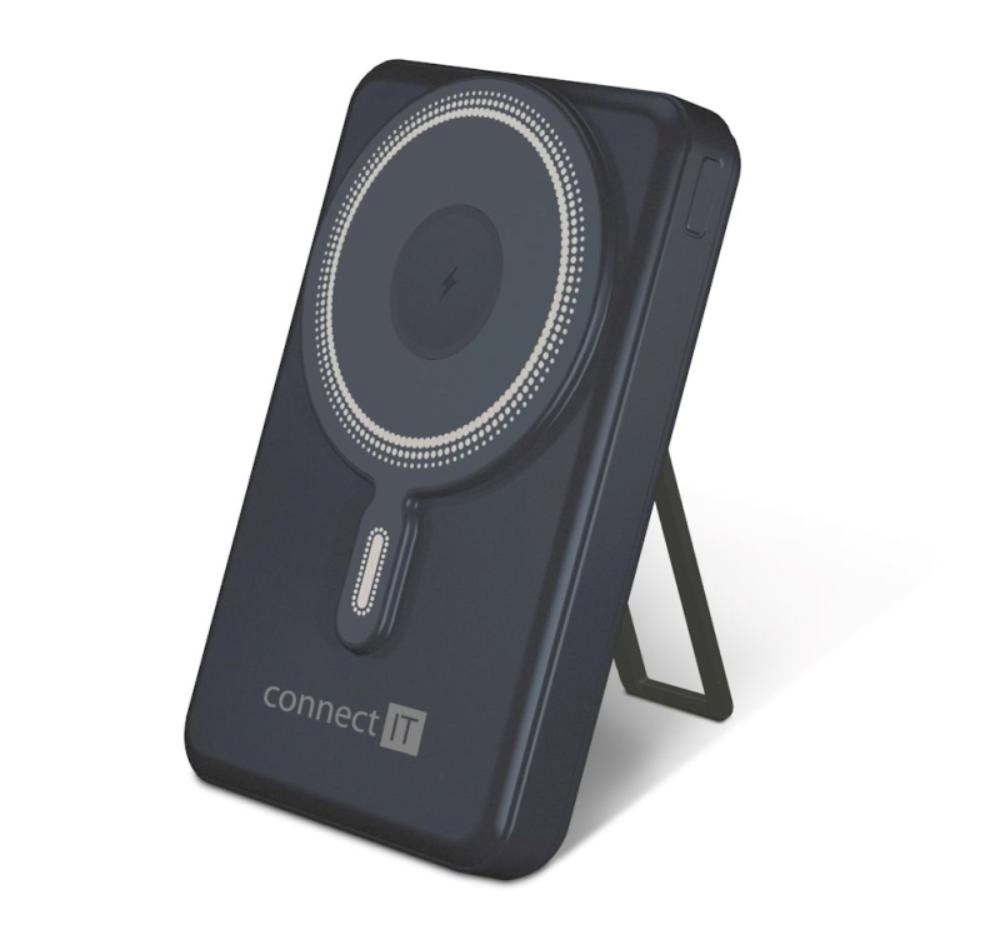 CONNECT IT Powerbanka TravelCharge, MagSafe, 10000mAh, USB-C, Lightning, Šedá