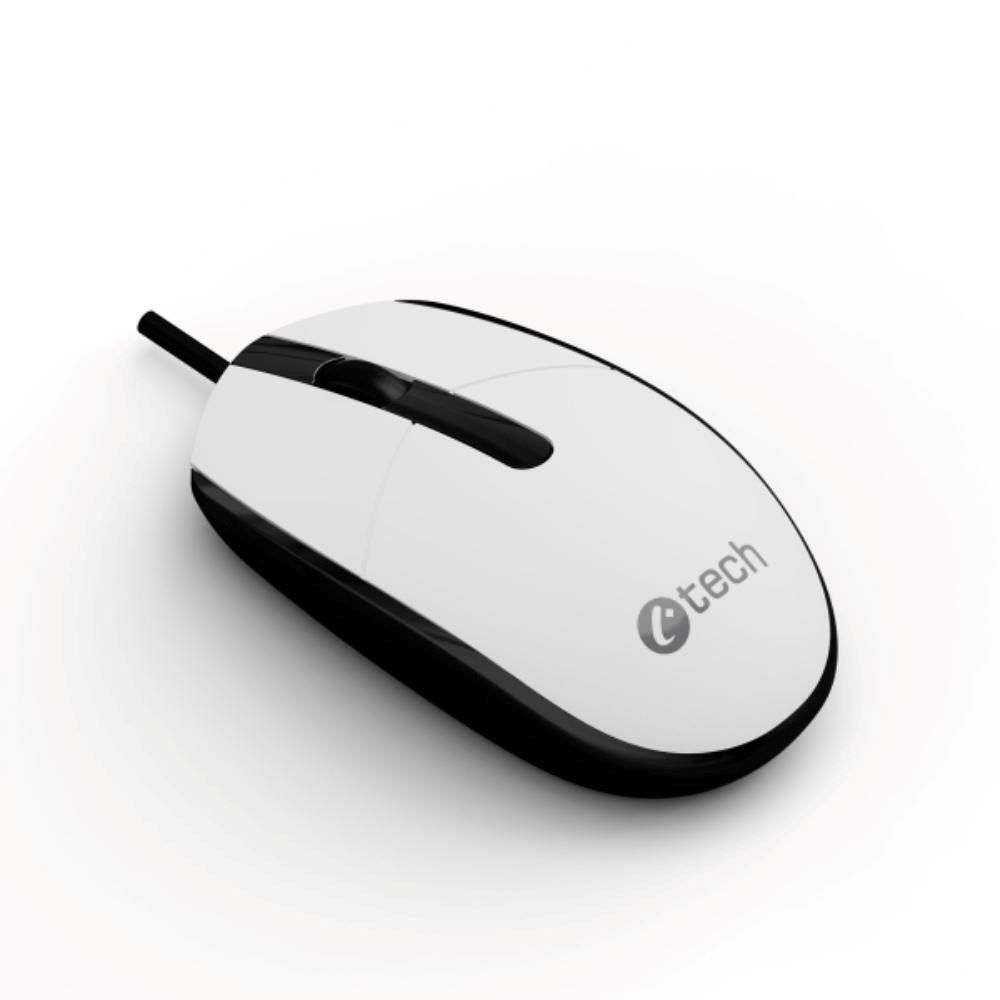 C-TECH Myš WM-10, černo/bílá, USB