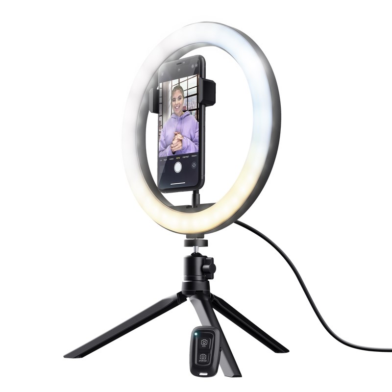 TRUST Kruhové Světlo + Green Screen Maku+ 2-in-1 Streaming Kit