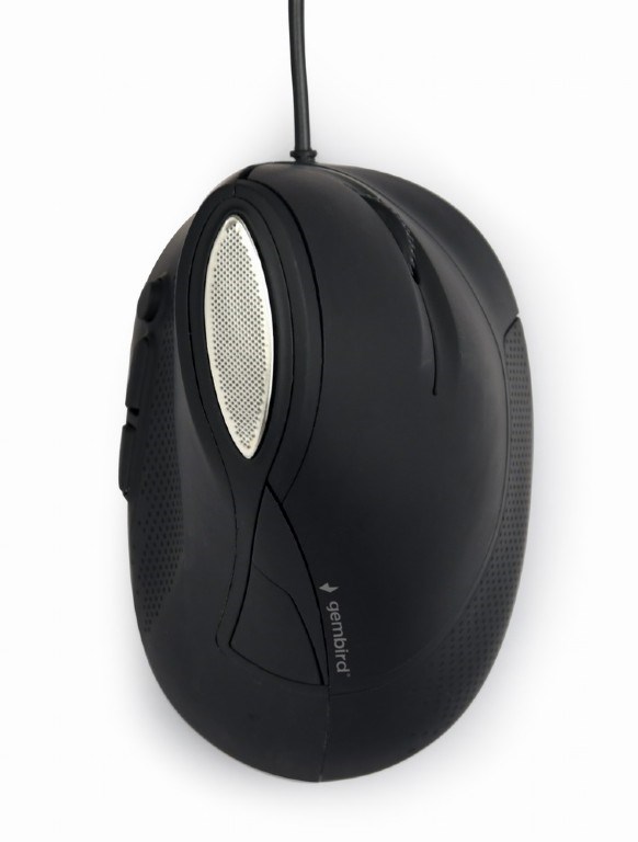 GEMBIRD myš MUS-ERGO-03, Vertikální - Ergonomická, drátová USB, podsvícená, šedá