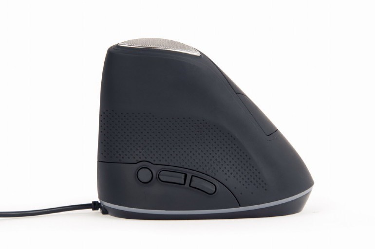 GEMBIRD myš MUS-ERGO-03, Vertikální - Ergonomická, drátová USB, podsvícená, šedá
