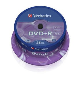 VERBATIM DVD+R(25-Pack)Spindle/General Retail/16x/4.7GB