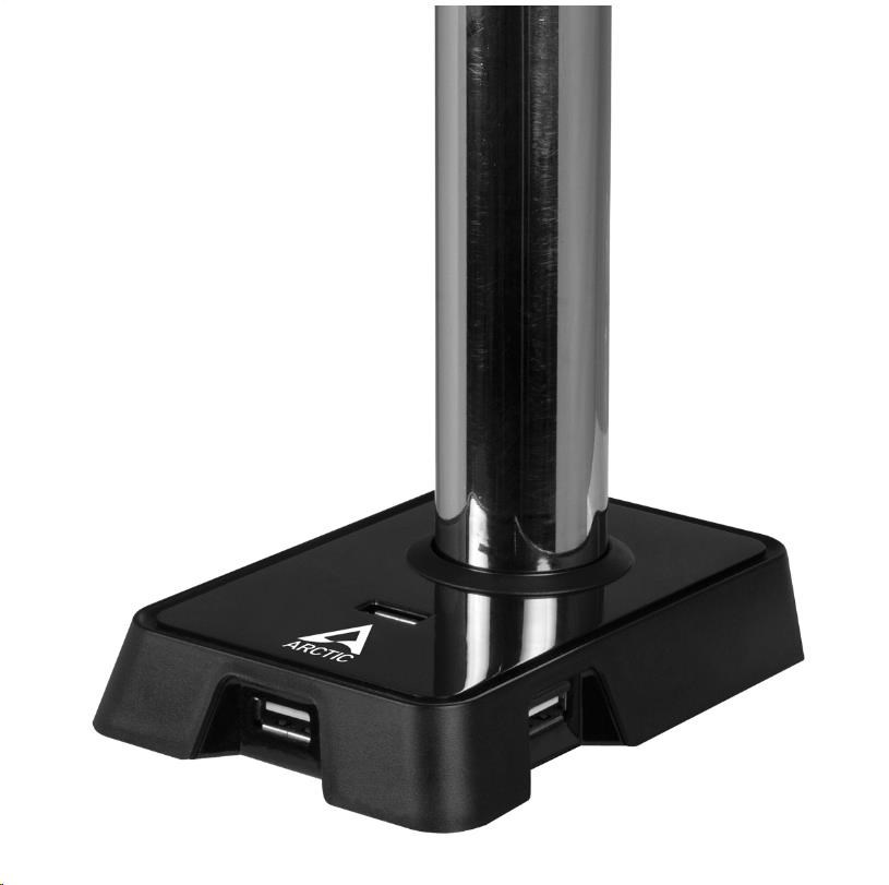 ARCTIC stolní držák Z2 (Gen3) pro 2x LCD do 34", nosnost 2x15kg, 4x USB HUB, černý (black)
