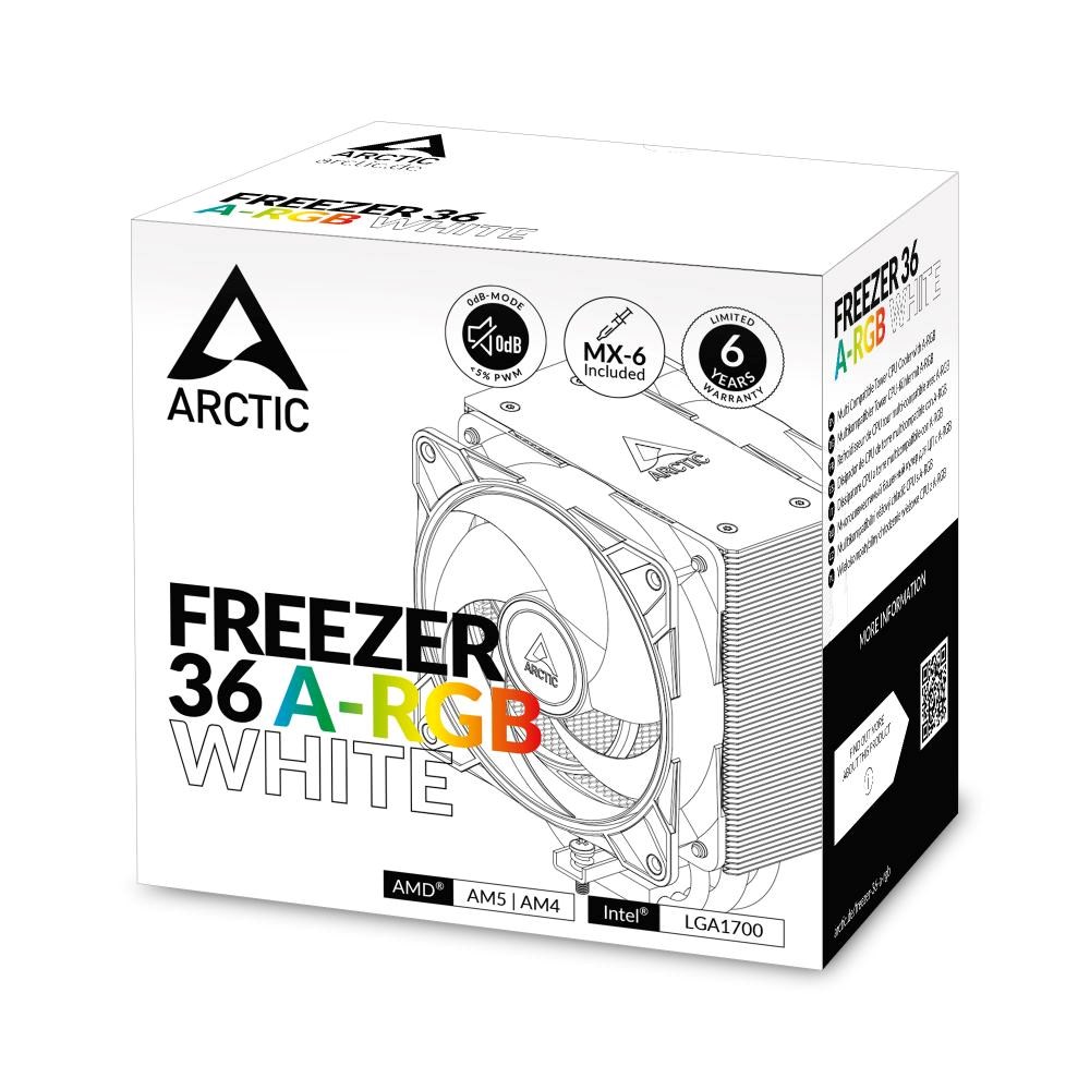 ARCTIC Chladič CPU Freezer 36 ARGB White, 2x120mm, LGA1851, AM5