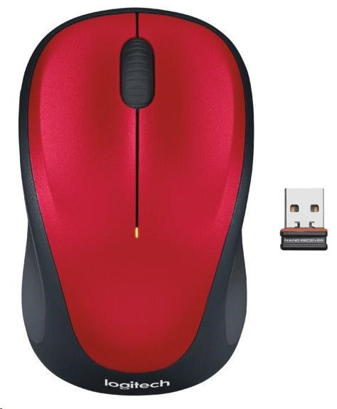 Logitech Wireless Mouse M235, red