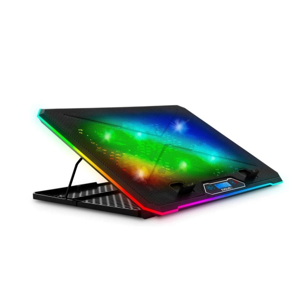 EVOLVEO Ania 9RGB, chladící podložka pod notebook, 6x ventilátor, RGB podsvícení ventilátorů a obvodu