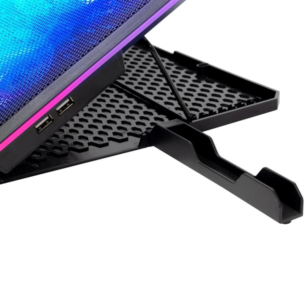 EVOLVEO Ania 9RGB, chladící podložka pod notebook, 6x ventilátor, RGB podsvícení ventilátorů a obvodu