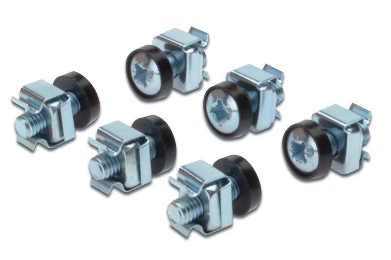 PremiumCord Sada montážní do racku ,4x šroub M6, 4x nut, 4x plastová podložka