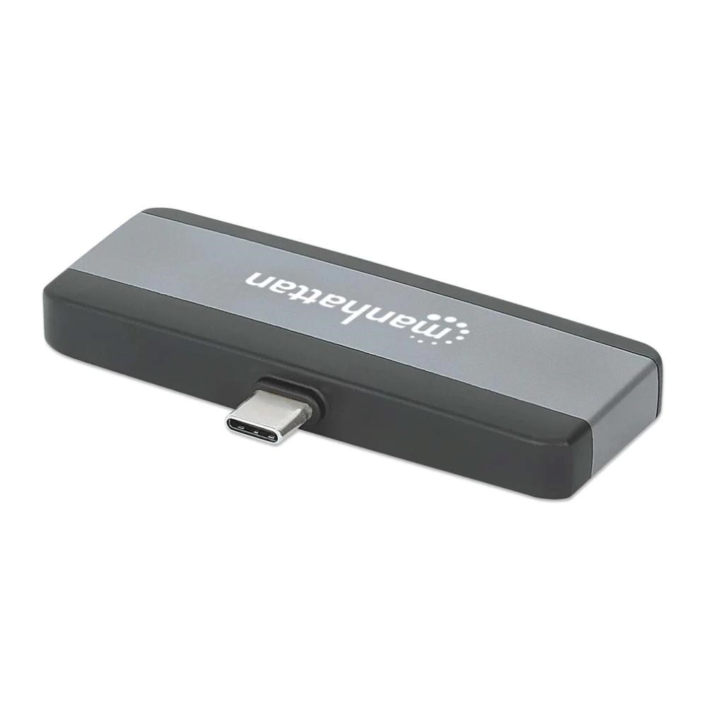 MANHATTAN Dokovací stanice USB-C 4v1, 1xHDMI, 1xUSB-C, 1xUSB, 1x3.5mm, šedá