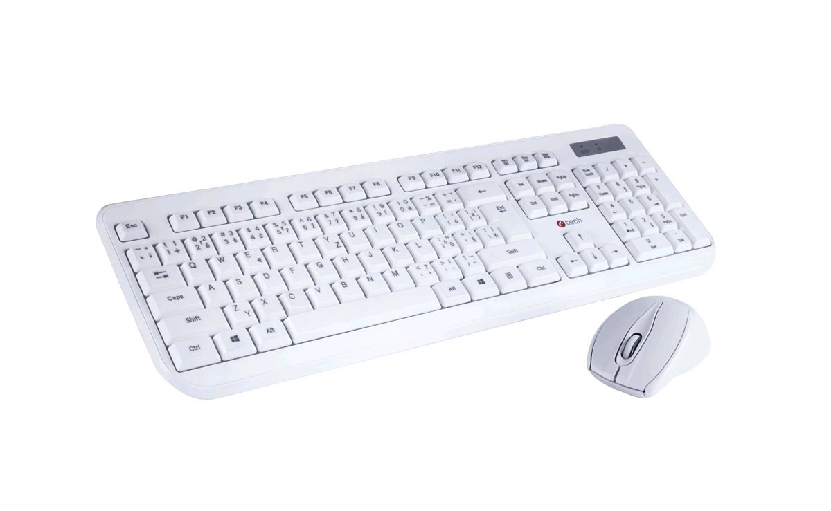 C-TECH Klávesnice KBM-105, drátový combo set s myší, USB, CZ/SK