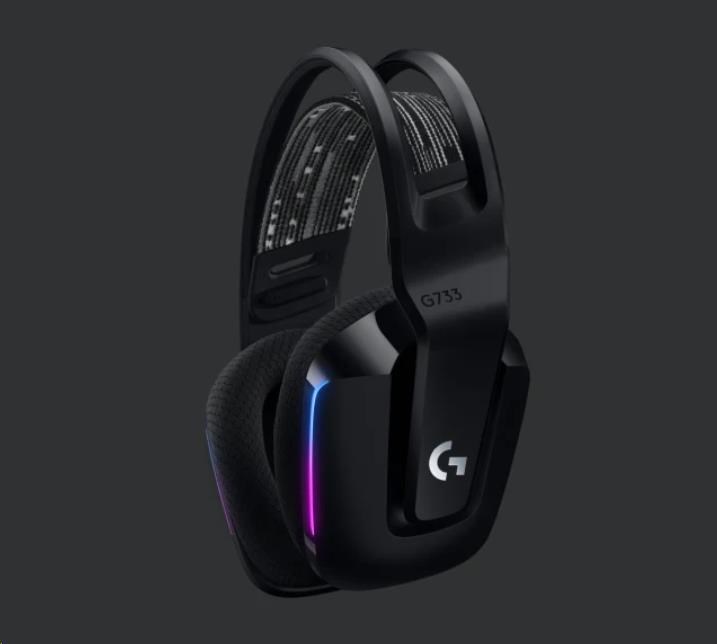 Logitech herní sluchátka G733, LIGHTSPEED Wireless RGB Gaming Headset, EMEA, black