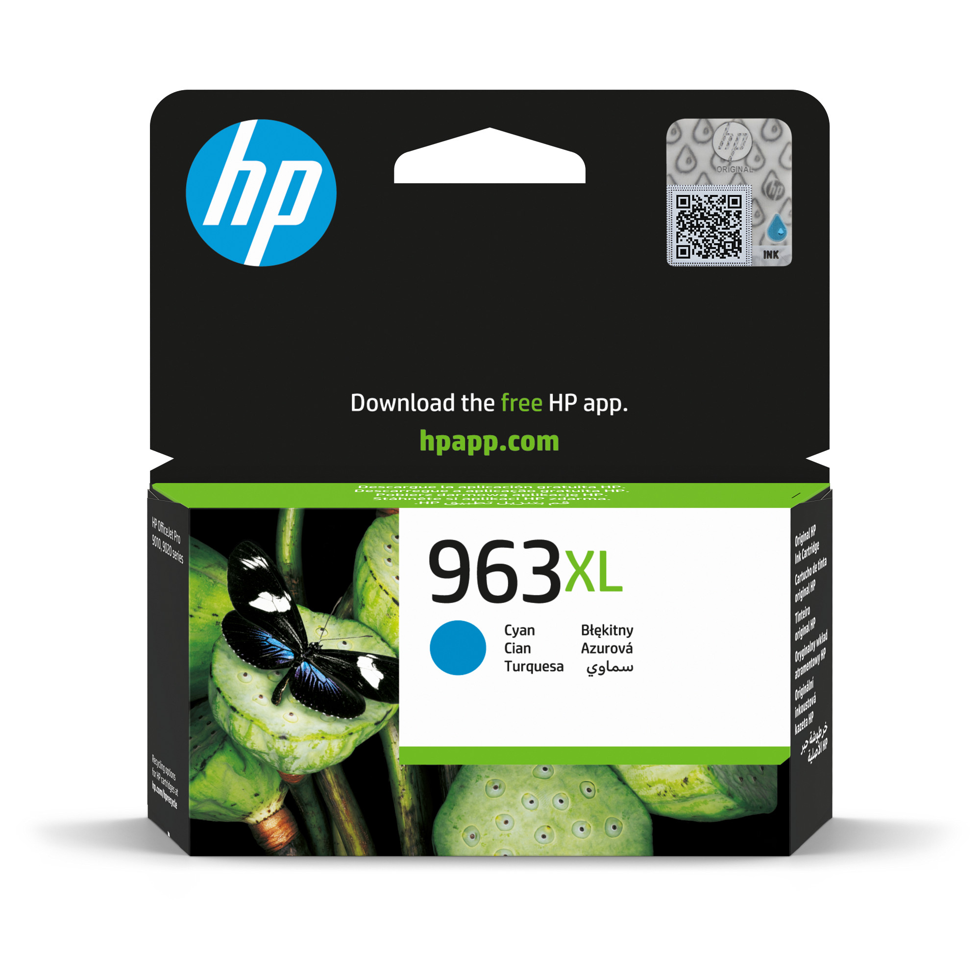 HP 963XL High Yield Cyan Original Ink Cartridge (1,600 pages)