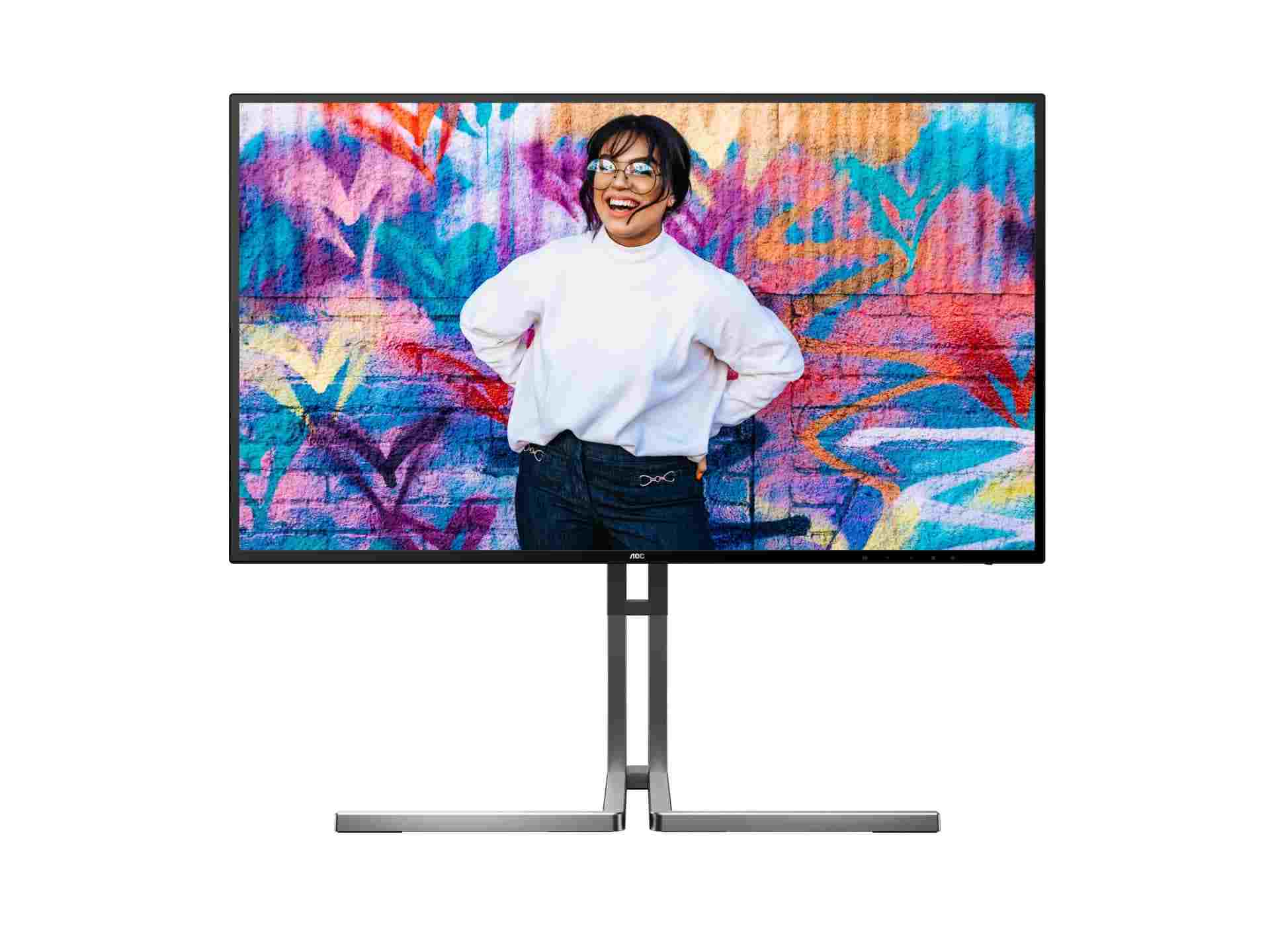 AOC MT IPS LCD WLED 27" U27U3CV - IPS nano color, 3840x2160, HDMI, DP, USB-C, USB 3.2, RJ45, pivot, repro