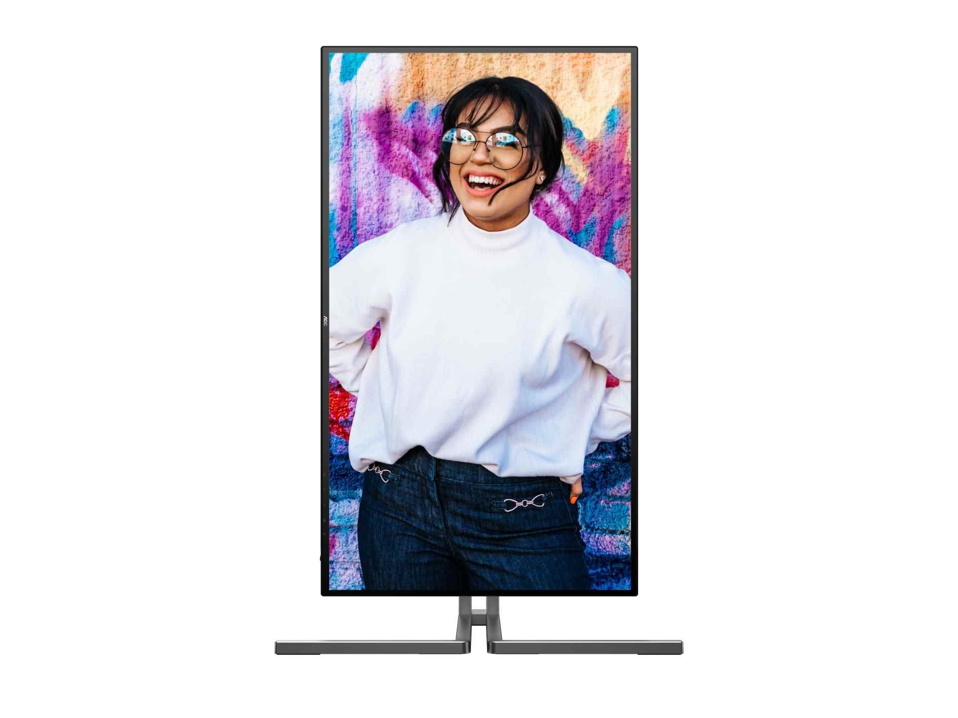 AOC MT IPS LCD WLED 27" U27U3CV - IPS nano color, 3840x2160, HDMI, DP, USB-C, USB 3.2, RJ45, pivot, repro