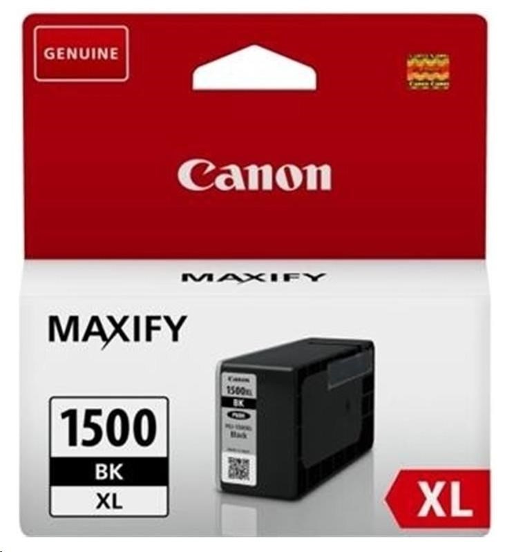 Canon CARTRIDGE PGI-1500XL BK černá pro Maxify MB2050, MB2150, MB2350, MB2750 a MB2755 (1200 str.)