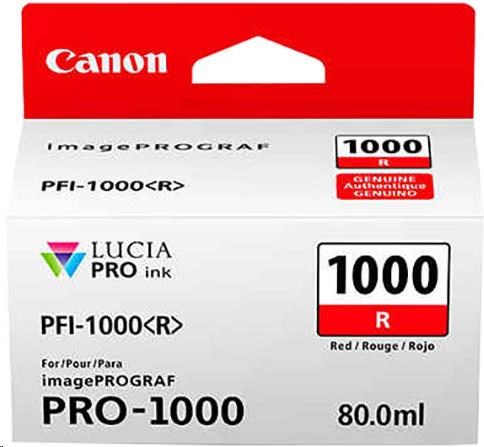 Canon CARTRIDGE PFI-1000R červená pro ImagePROGRAF PRO-1000 (935 str.)