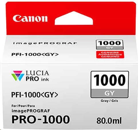 Canon CARTRIDGE PFI-1000GY šedá pro ImagePROGRAF PRO-1000 (1465 str.)