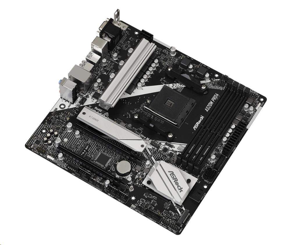 ASRock MB Sc AM4 A520M PRO4, AMD A520, 4xDDR4, HDMI, DP