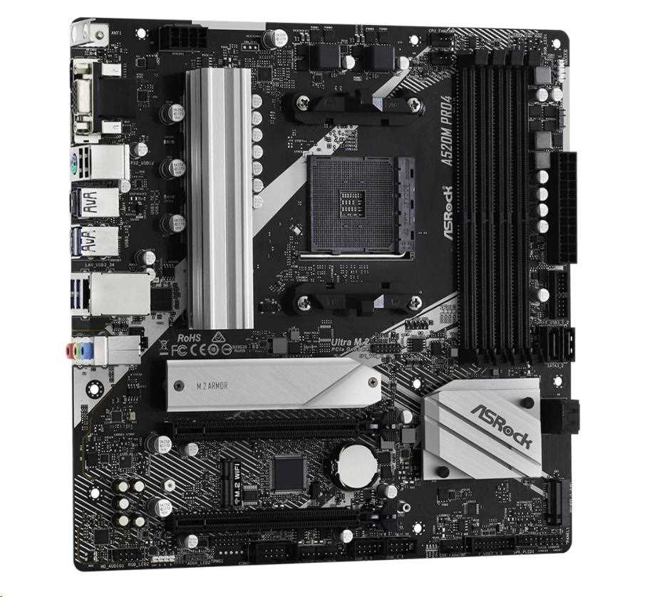 ASRock MB Sc AM4 A520M PRO4, AMD A520, 4xDDR4, HDMI, DP