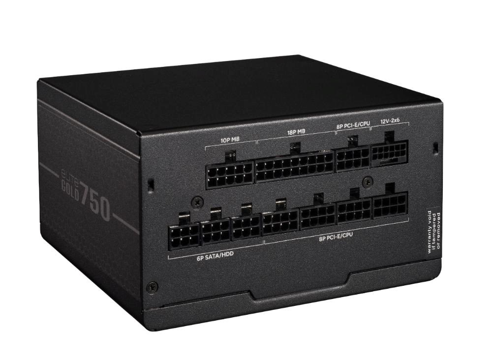 Cooler Master zdroj ELITE Gold 750W FM, 120mm, Plně modulární, 80 Plus Gold, ATX 3.1