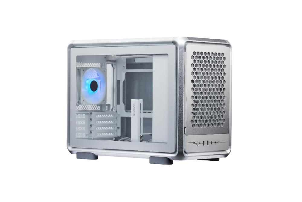 Cooler Master case MasterFrame 400 Mesh Silver, mATX, Průhledná bočnice, 1x 120 mm ARGB Fan, Střibrná